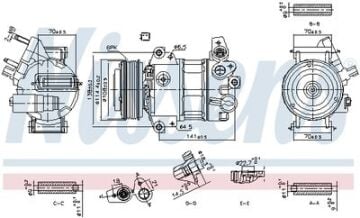 KLİMA KOMPRESÖR (PV6) FORD ECOSPORT 1.0 (13-) FIESTA VII  1.1 (17-)