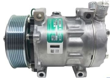 KLİMA KOMPRESÖR (PV8) UNV. 7H15 24V SAPLAMALI ÜSTTEN ÇIKIŞ İ.K